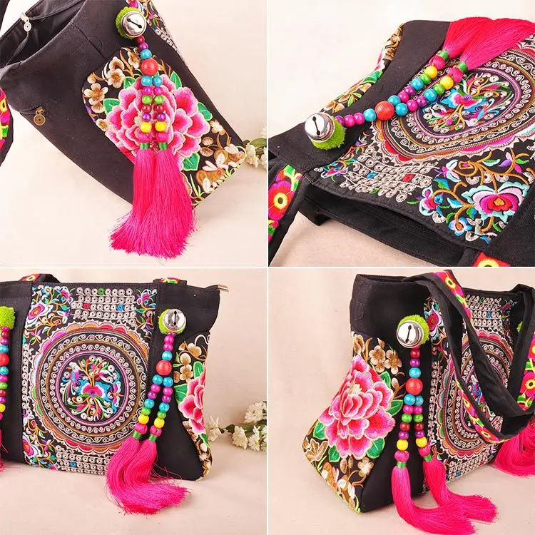 Модная повседневная сумка-тоут с этнической вышивкой! Красивая женская сумка на