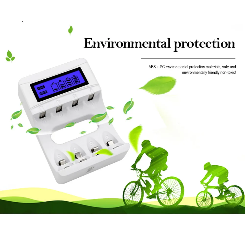 Лучшая цена 4 слота ЖК экран USB зарядное устройство для перезаряжаемые AA/AAA/Ni Cd/Ni mh