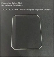 160x130x3mm borosilicate glass plate corner cut for monoprice mp select mini 3d printer parts