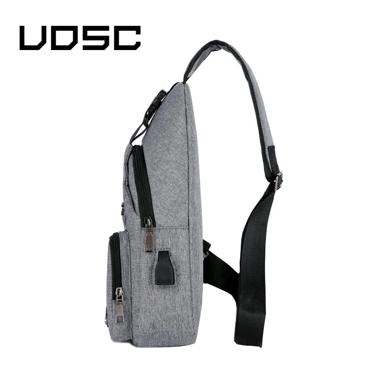 UOSC Мужская нагрудная сумка с боковой бутылкой холщовая слинг-сумка через плечо