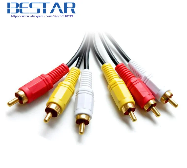 3RCA to 3 RCA Male Composite Audio Video AV male Cable 1.5M 3M 5M 10M 15M 20M Plug 3X Retail &amp Wholesale | Компьютеры и офис