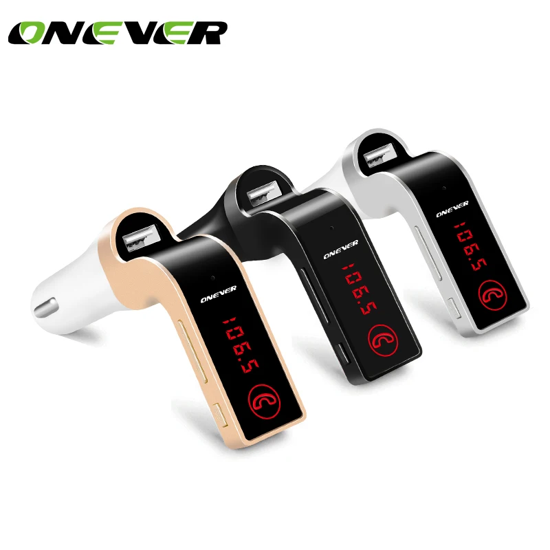 Onever 4-in-1 Hands Free Wireless Bluetooth FM Transmitter G7 + AUX Modulator Car Kit MP3 Player SD USB LCD Accessories |