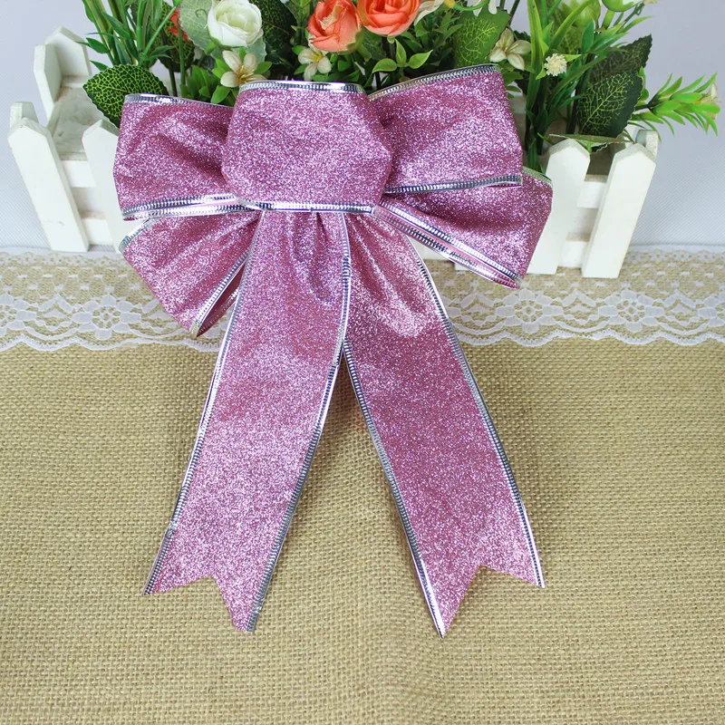 10 шт./лот супер большой размер 25 см Рождественская лента с бантом украшение для