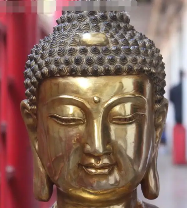 S5221 32 &quotБронзовый свинка перегородчатой эмали Шакьямуни Будда Амитабха