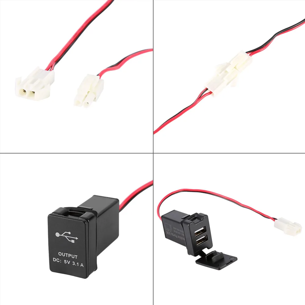 Зарядное устройство DC 12 24 В на 5 в 3 1 а с двумя USB портами|Кабели адаптеры и разъемы|