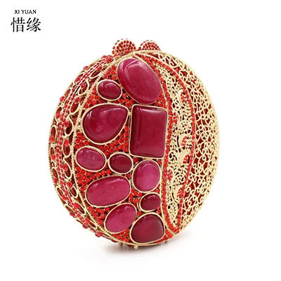 XIYUAN брендовая красная рубиновая мини сумка стразы женские сумки через плечо