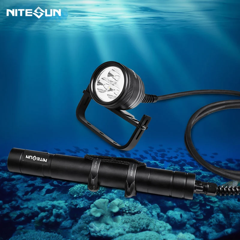 NITESUN DIV10 с аквалангом Светодиодный прожектор 3 * CREE XM L2 U4 светодиодов Макс 3000LM