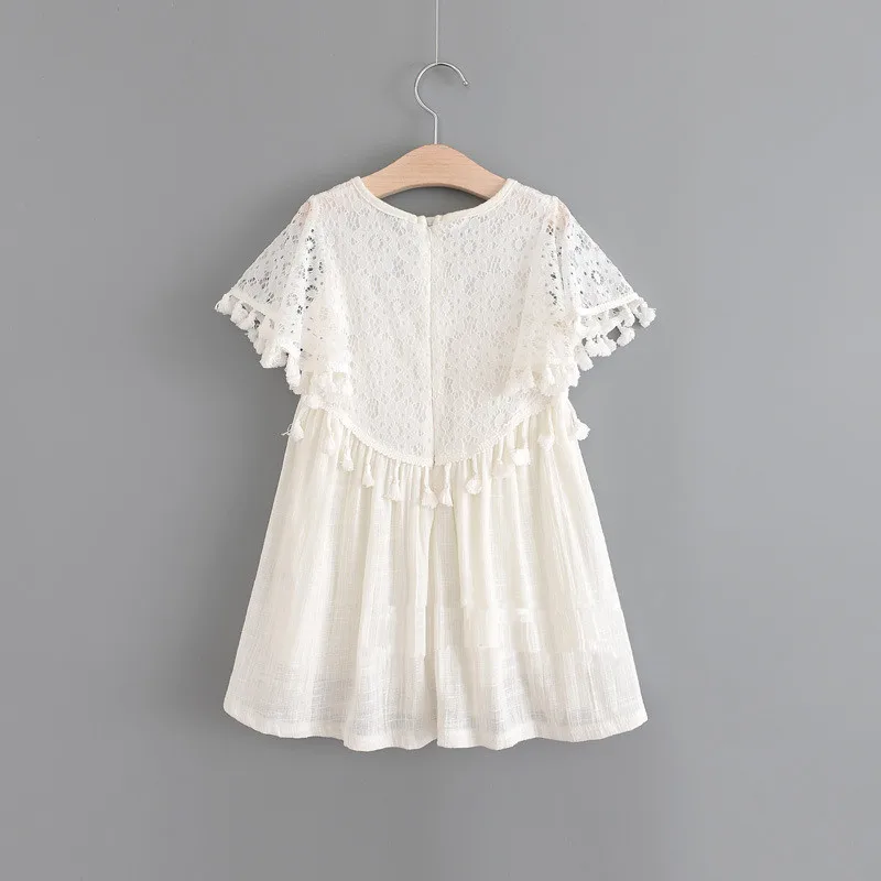 Женское кружевное ажурное платье everweek новинка 2017 белое летнее для девочек