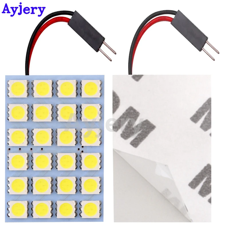 AYJERY 10 шт. панельный светильник s T10 5050 24 SMD 3 Chips светодиодный Festoon Dome лампа BA9S 2
