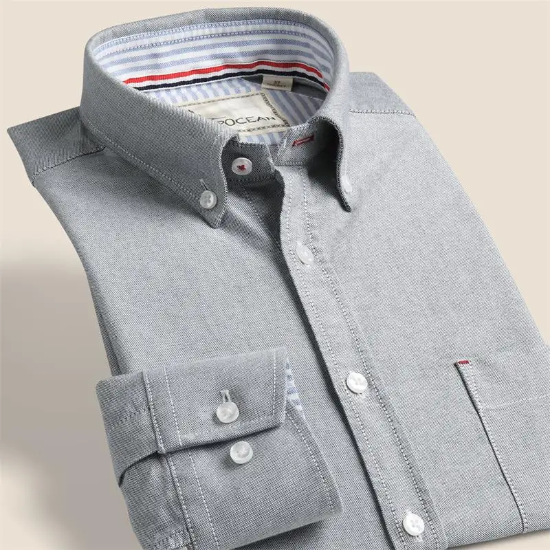 

Deepocean Men Long Sleeve Shirt Plus Cotton Shirt Men Clothes Smart Casual Business Slim Fit Shirt Men Tops Camisa De Hombre