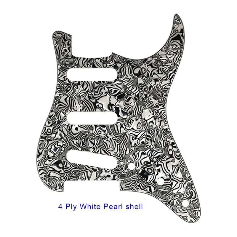 white pearl shell Pleroo 11 Отверстие под винт Гитара накладку для США/Мексика Fender Stratocaster Стандартный SSS St к царапинам плиты с винтами мульти - Цвет: white pearl shell
