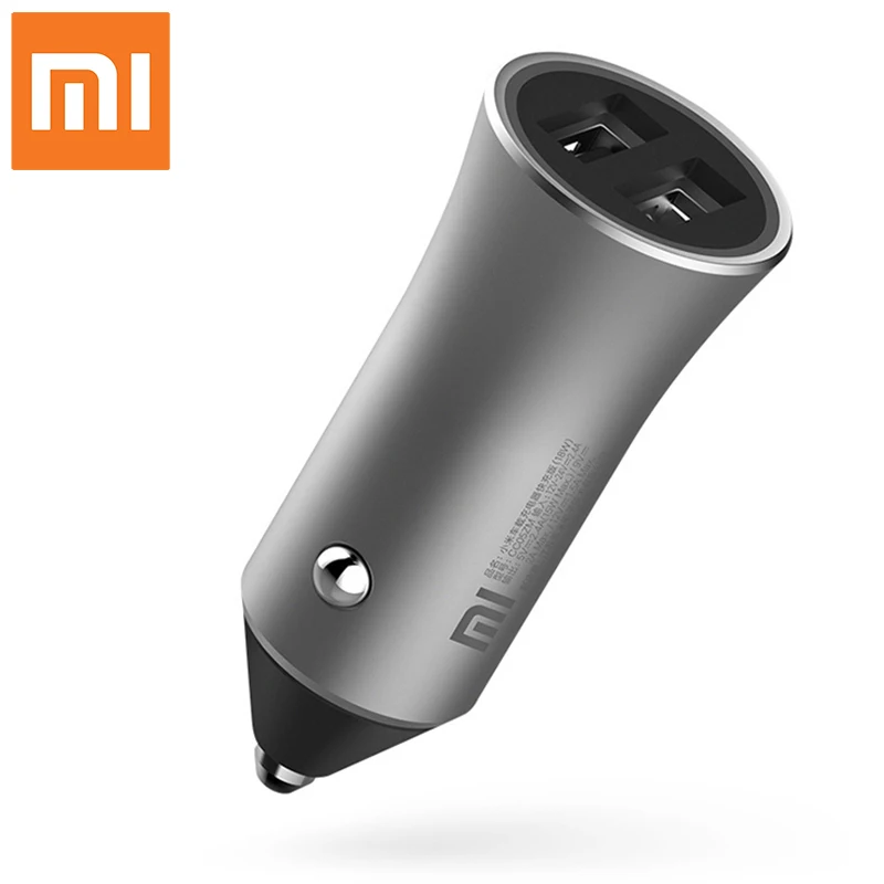 Only the car charger Xiaomi 18 Вт быстро автомобильное зарядное устройство белый светодиодный подскажите светильник мобильный телефон зарядное устройство для быстрой зарядки с двумя выходными портами USB быстрое зарядное устройство для автомобильного зарядного устройства - Цвет: Only the car charger