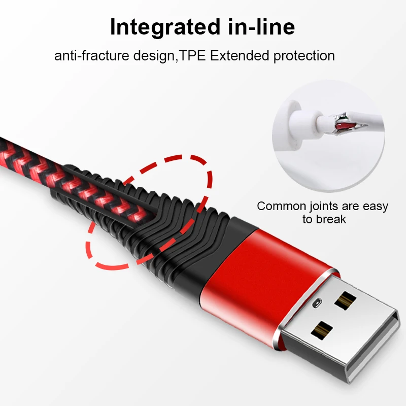 2 шт вместе Micro USB кабель для зарядки с оплеткой и 5000 + изгиб срок службы samsung Nexus LG