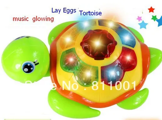 Горячая Распродажа! Забавная черепаха светящиеся игрушки могут откладывать яйца