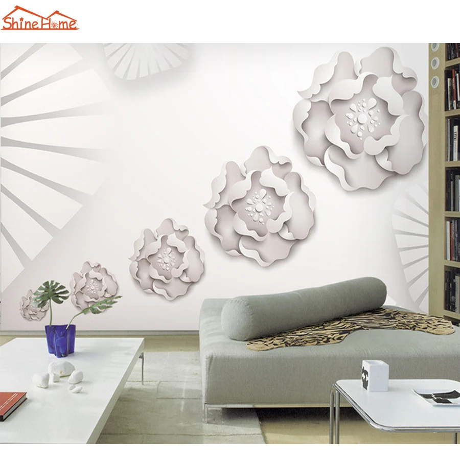 Элегантная серая белая роза полоса 3D комната рельефные обои для 3 d настенная