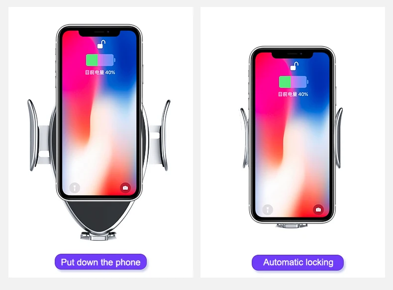 10 Вт Qi автомобильное беспроводное зарядное устройство для Xiao mi X 2S mi 9 iPhone X samsung S9 быстрая Беспроводная зарядка Автомобильный Автоматический зажимной держатель телефона