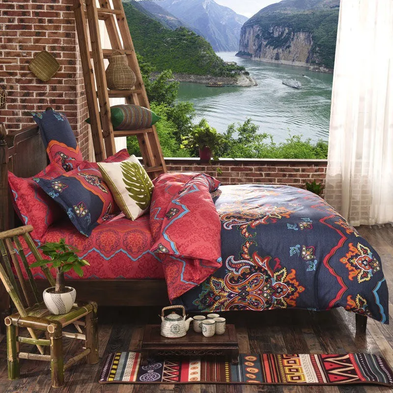 Вау так удивительно Бохо 4 шт пододеяльник постельные принадлежности набор