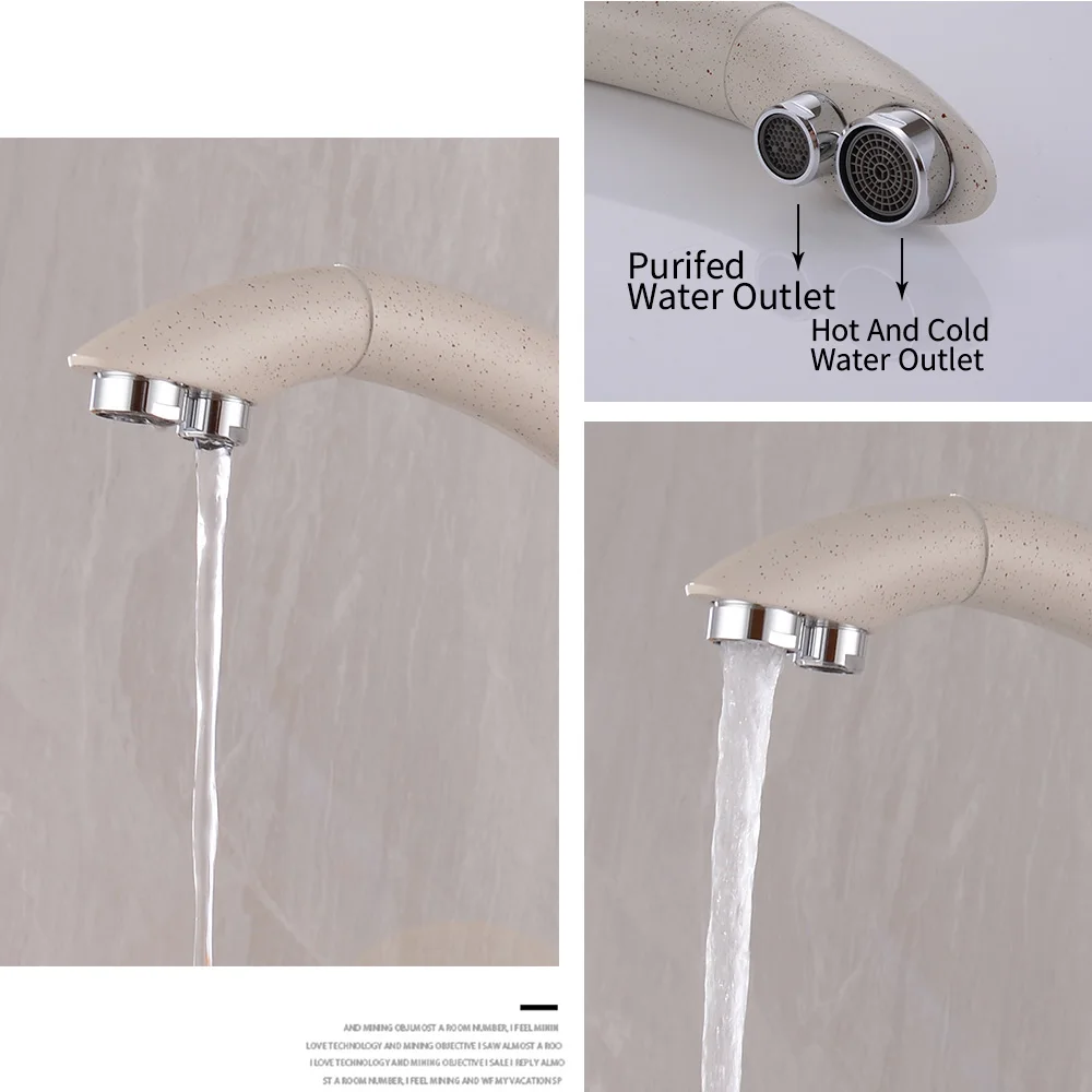 Белый фильтрованный кухонный кран латунный фильтр для питьевой воды двойная