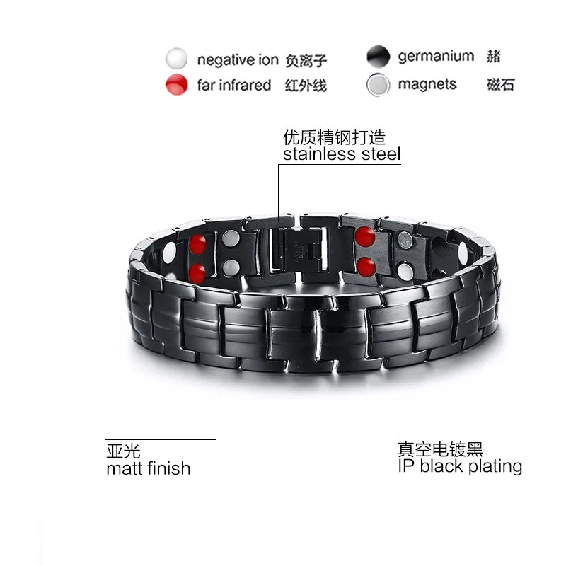 Горячая Продажа! браслет покрытием titanium нержавеющая сталь покрытие черный с