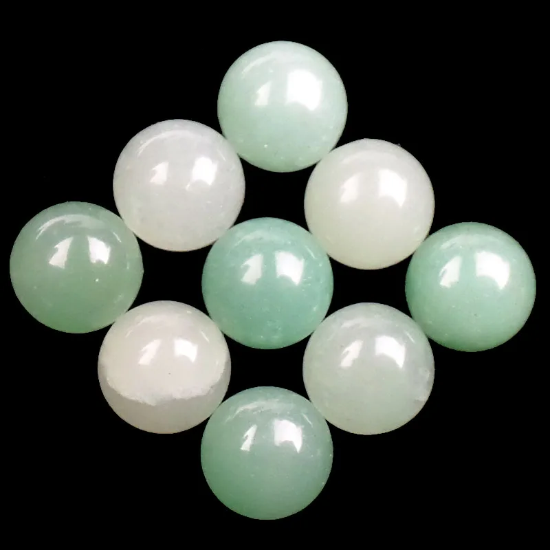 (10 pieces/lot) Green Aventurines Round CAB Cabochon 6x3.5/8x3.5/10x4.5mm Fashion Jewelry | Украшения и аксессуары