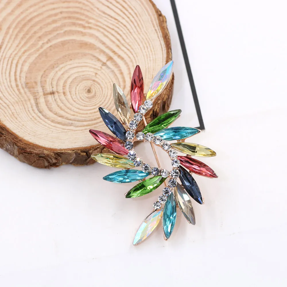 PULATU Creative Geometric Pattern Women's Brooches Alloy Mosaic Colorful Crystal Large Brooch Pins for Clothing High Quality | Украшения