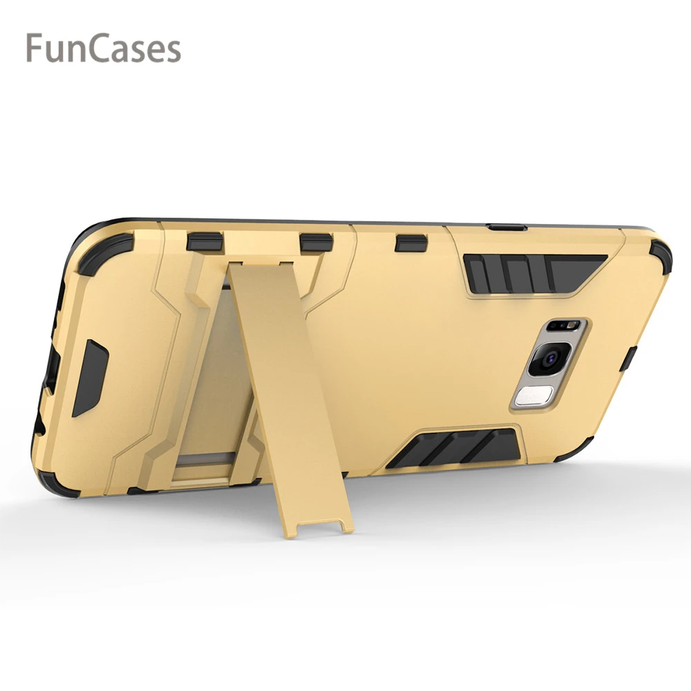 For Samsung Galaxy S8 Plus Case Cover Luxury Iron Man Stand Hard Armor+Soft Silicone TPU for | Мобильные телефоны и