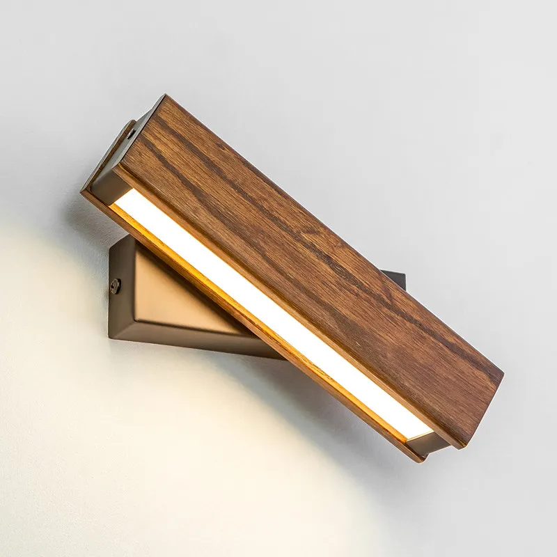Loft Style Nordic Design Luminaria LED Wall Light Modern Bedside Read Lamp Bathroom Wood Iron Home Deco Lighting Fixtures | Лампы и