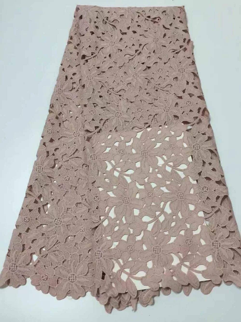 Нигерийский шнур кружевной ткани 2019 Новое высококачественное серое Сетчатое