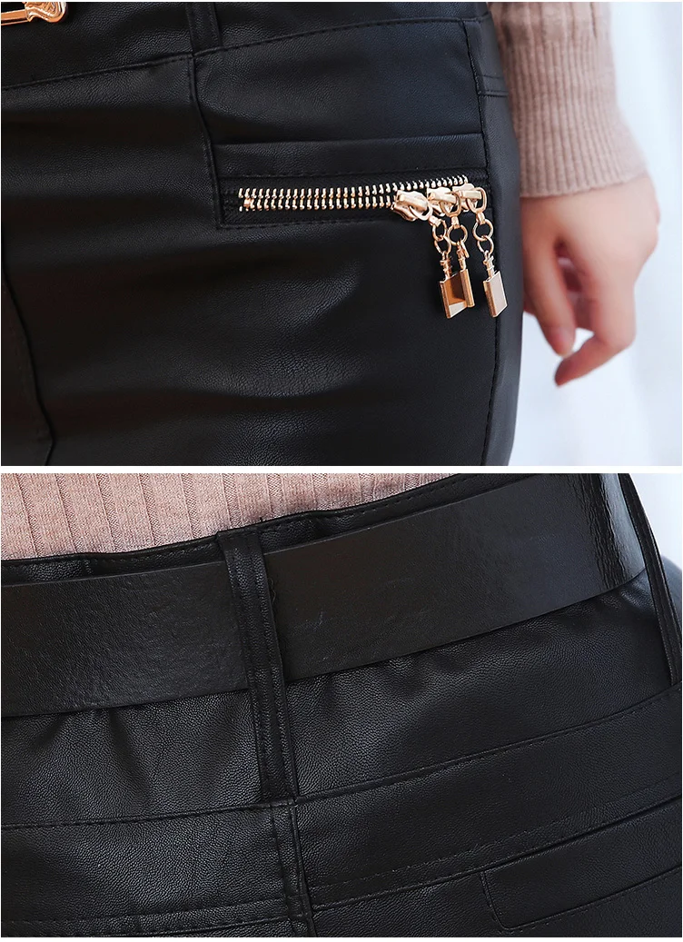 Летние женские юбки из искусственной кожи, большие размеры 2XL, облегающая кожаная юбка, Сексуальная мини-юбка-карандаш с низкой талией, красный, черный, A192