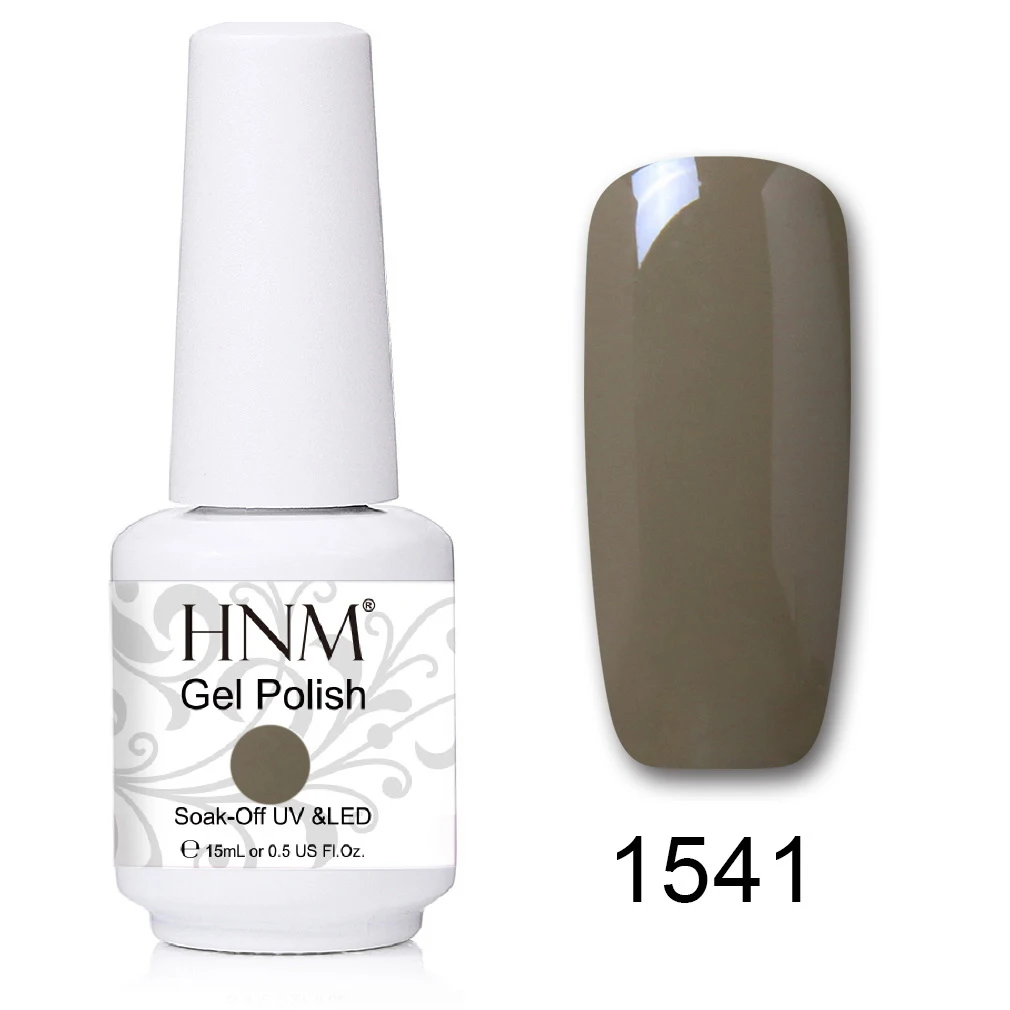 1541 HNM 241 Colors 15ml Pure Glitter UV Gel Nail Polish Soak Off Primer LED Lamp GelLak Hybrid Varnish For Nails Art Enamel Lacquer - Цвет: 1541