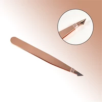 angled slanted eyebrow tweezers stainless steel face hair removal eye brow trimmer eyelash clip cosmetic makeup tool