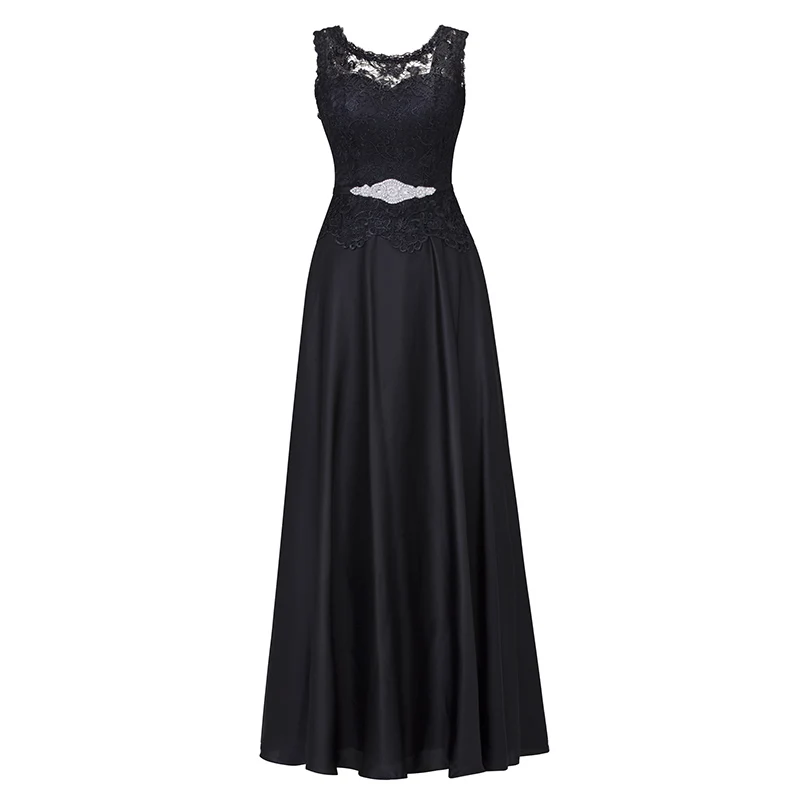 Black Dressv, темно-синее длинное вечернее платье, дешевое, на шнуровке, без рукавов, для свадебной вечеринки, торжественное платье, ТРАПЕЦИЕВИДНОЕ вечернее платье - Цвет: Black