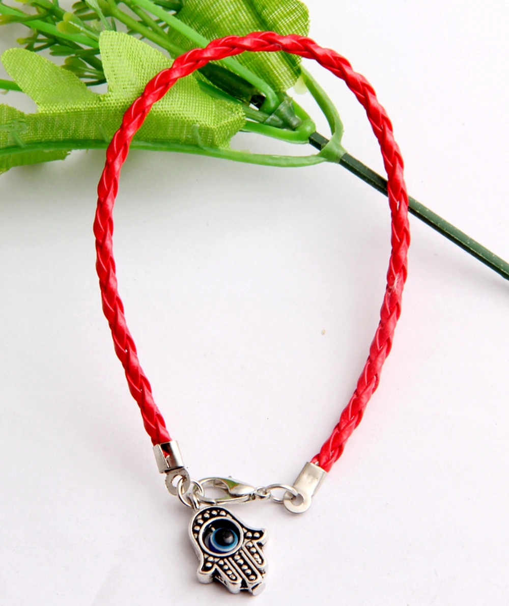 Оптовая продажа 10 шт Красный Хамса ручной шнурок браслеты счастливые амулеты