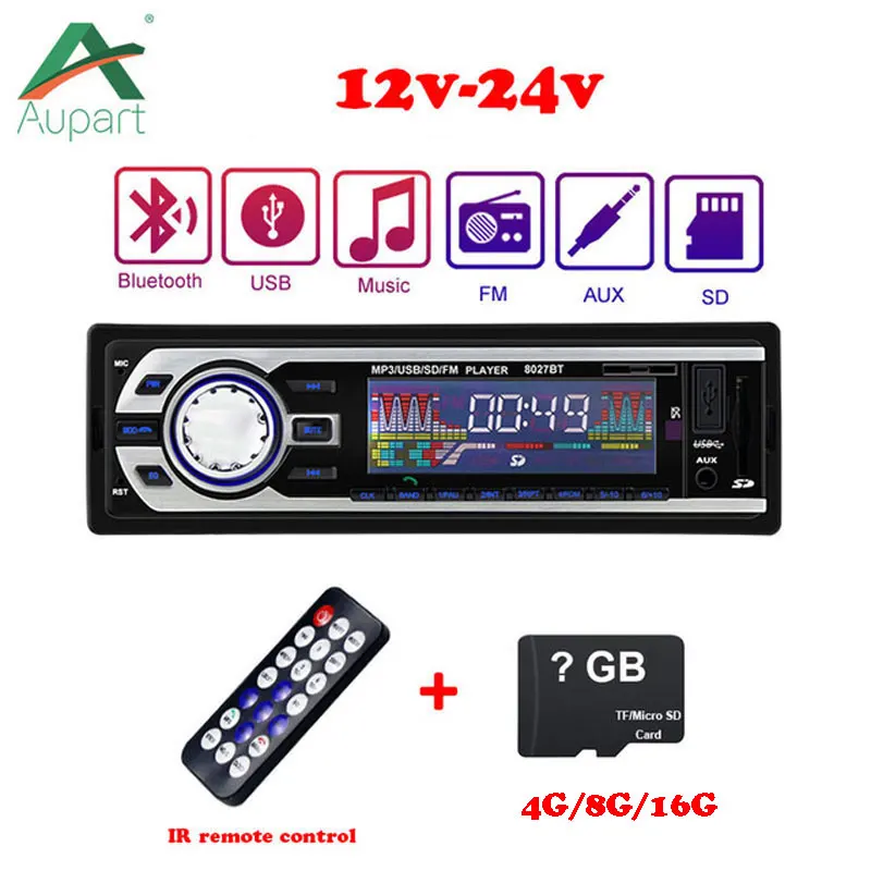 Авторадио 1 Din Bluetooth Радио 12 V 24 SD MP3 плеер Coche автомобильные радиоприемники Авто