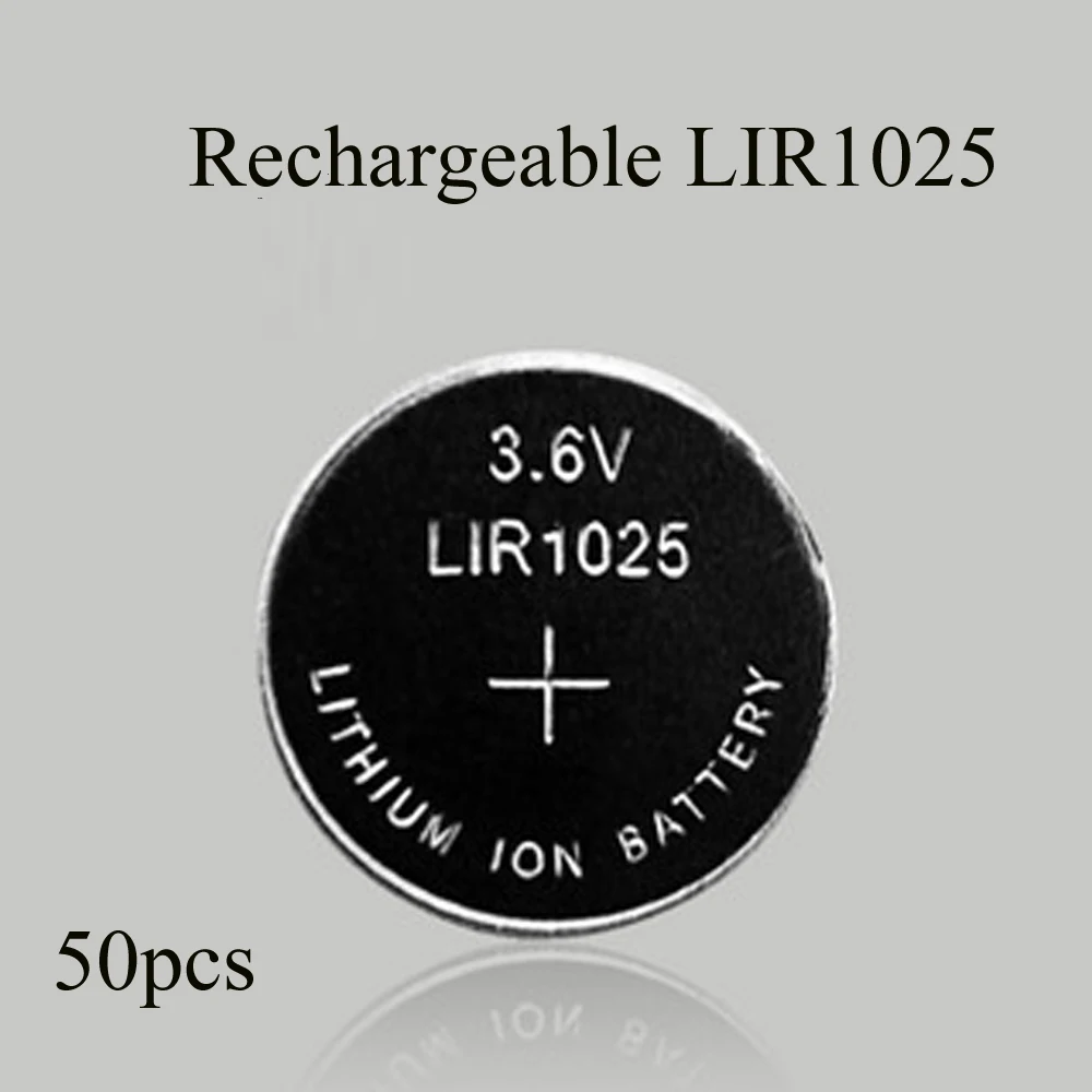 

50 шт., литий-ионные перезаряжаемые батарейки Soravess 3,6 В LIR1025 8 мАч