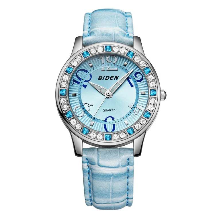 Biden brand women wristwatches quartz waterproof genuine leather woman watches luxury diamond clocks Citizen movement | Наручные часы