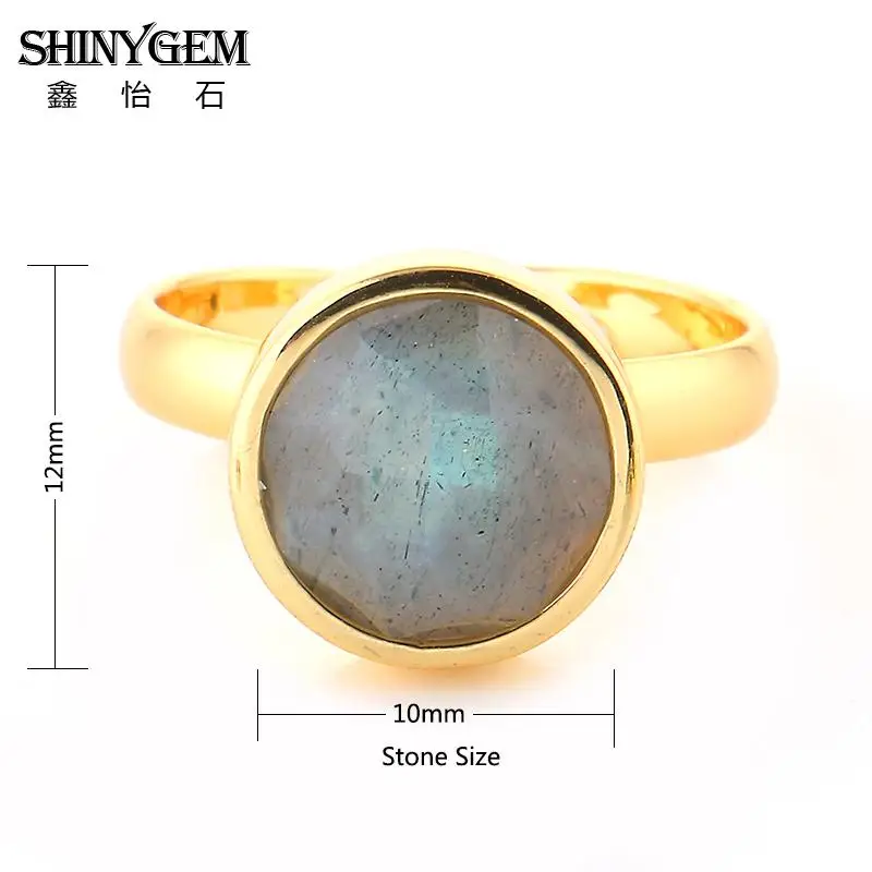 ShinyGem 10 мм позолоченные Регулируемые винтажные бриллиантовые серые драгоценные