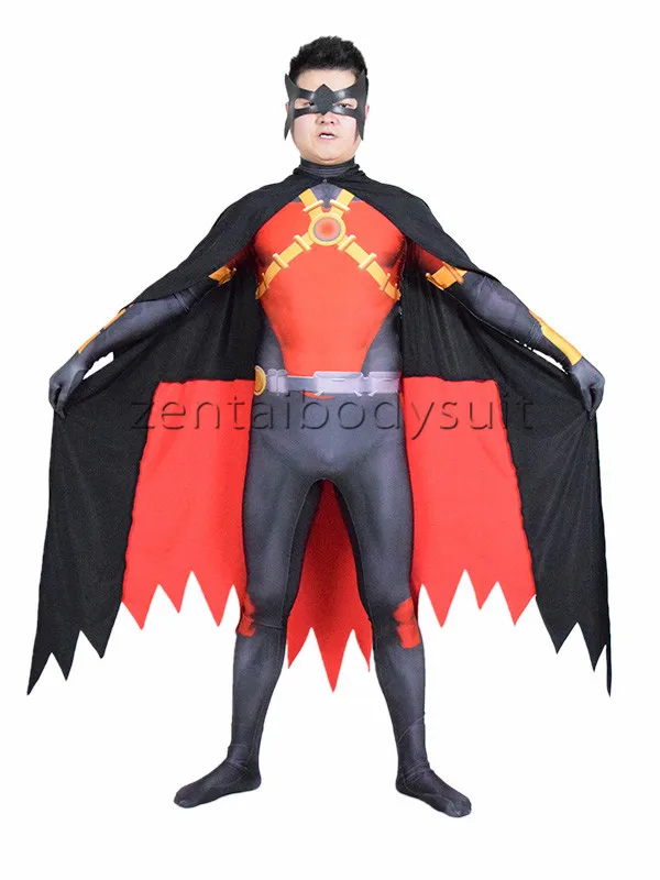 Новый 52 красный Робин Косплей Костюм Хэллоуин вечерние колготки zentai костюм |