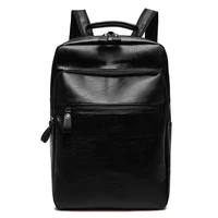 men business casual backpacks for school boys travel bag pu leather mens fashion shoulder bags vintage male backpack bag pack
