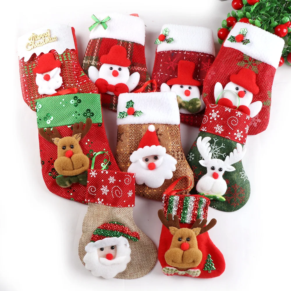 1 шт. рождественские чулки Висячие украшения Новогодняя конфетная сумка