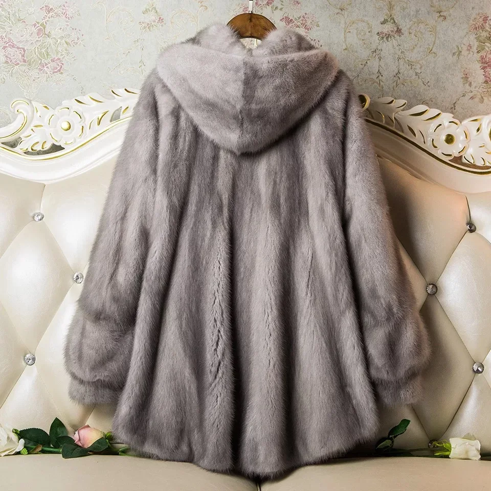 2021 бренд класса люкс для женщин натуральная норковая Меховая куртка длинная