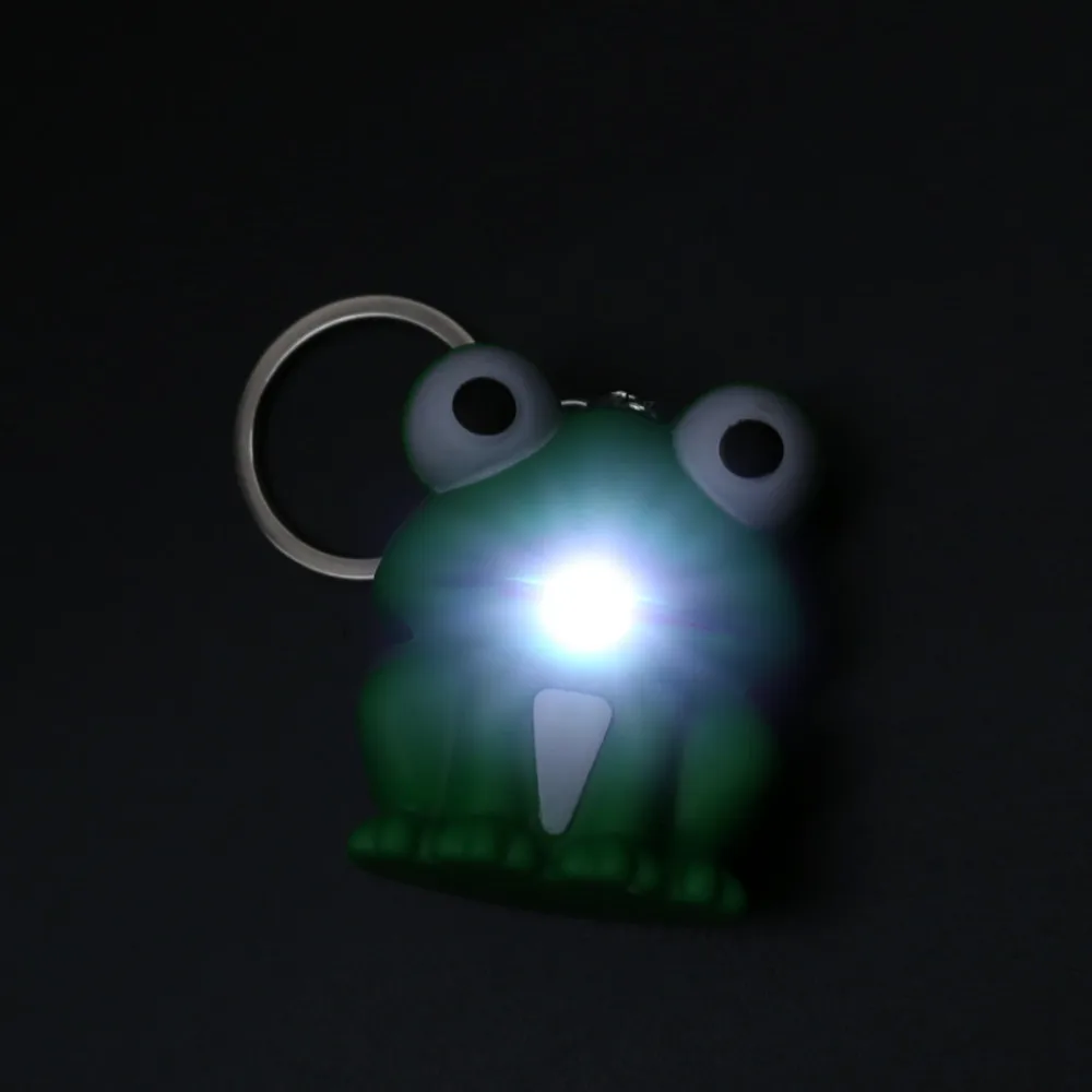 Брелок с лягушкой из мультфильма со светодиодной подсветкой звуковой брелок для