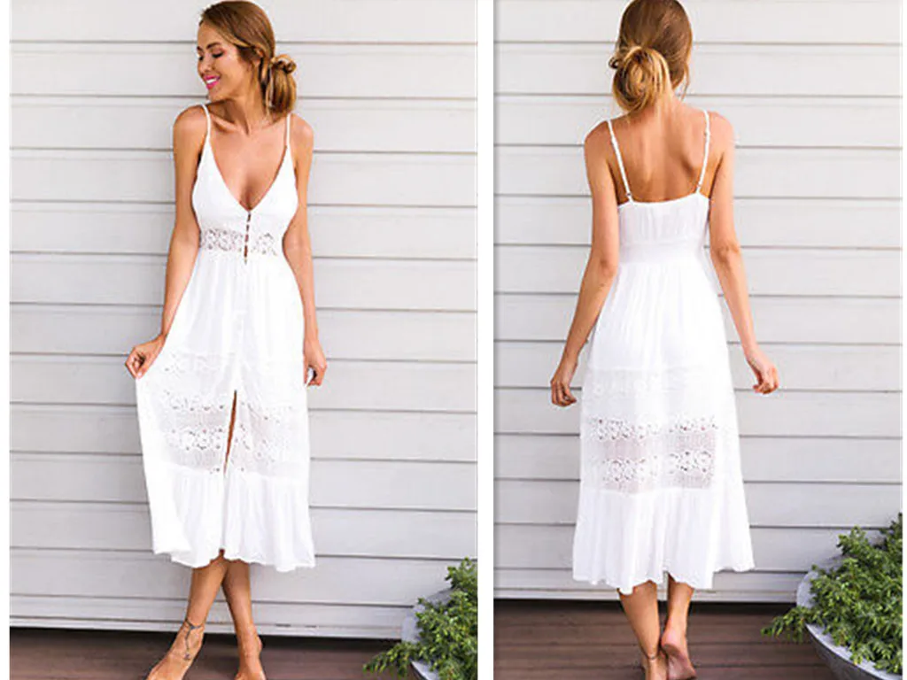 

Hirigin 2019 Newest Summer Women Ladies Sexy Boho Maxi Dress Evening Sleeveless Party Night Beach Dresses Sundress
