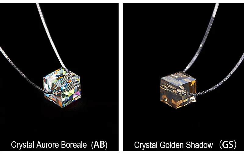 Malanda кристаллы от Swarovski Квадратные бусины подвески ожерелья для женщин модная Серебряная цепочка ожерелья Свадебная вечеринка ювелирные изделия