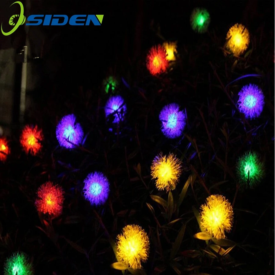 OSIDEN 5 м 20 LED пушистый шар RGB Edelweiss Снежинка светодиодная гирлянда 220В/110В цветная