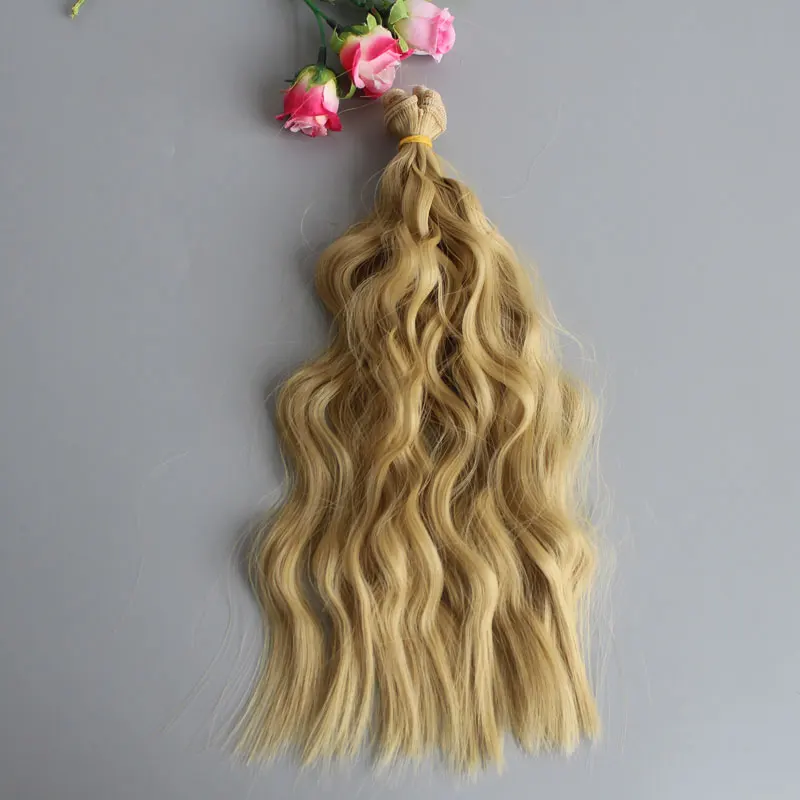 Мода 25*100 см DIY мини-парик для куклы, высокотемпературный материал, прямые волосы, парик для BJD, аксессуары для куклы с высокой температурой - Цвет: 5