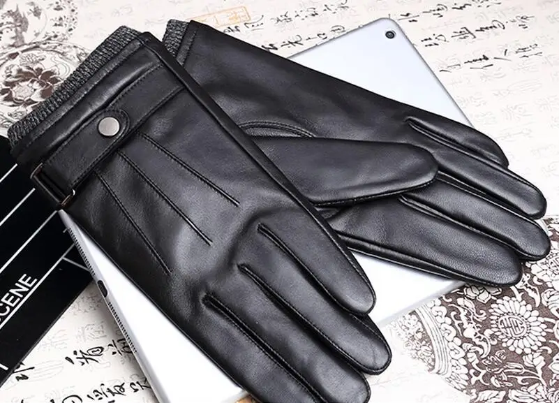 2017 осенние и зимние теплые перчатки из натуральной кожи овчины с пальцами |