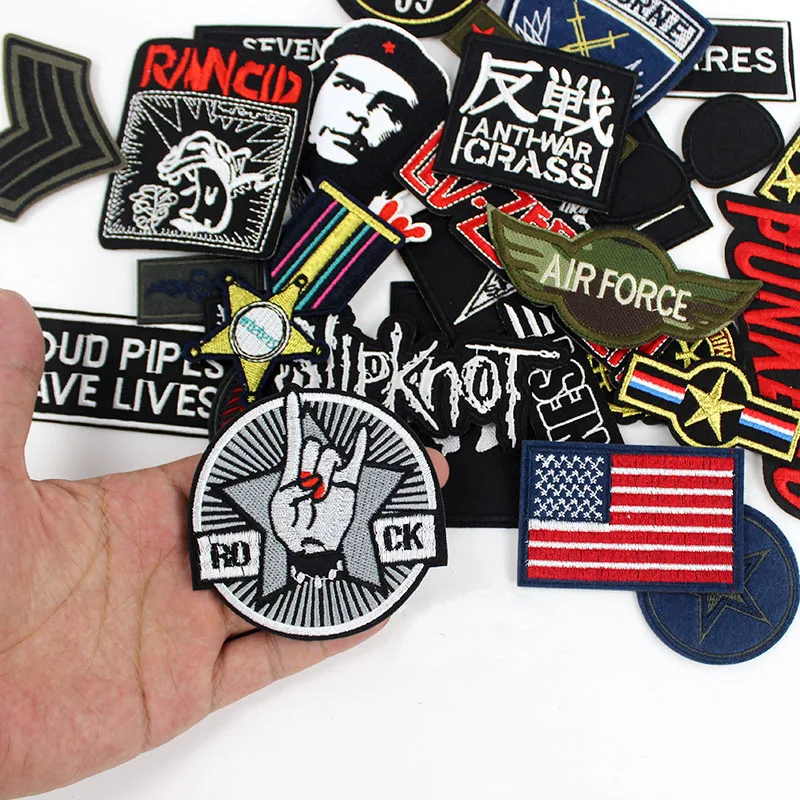 Нашивки с вышивкой на одежду 30 шт./лот мужские нашивки для джинсов курток