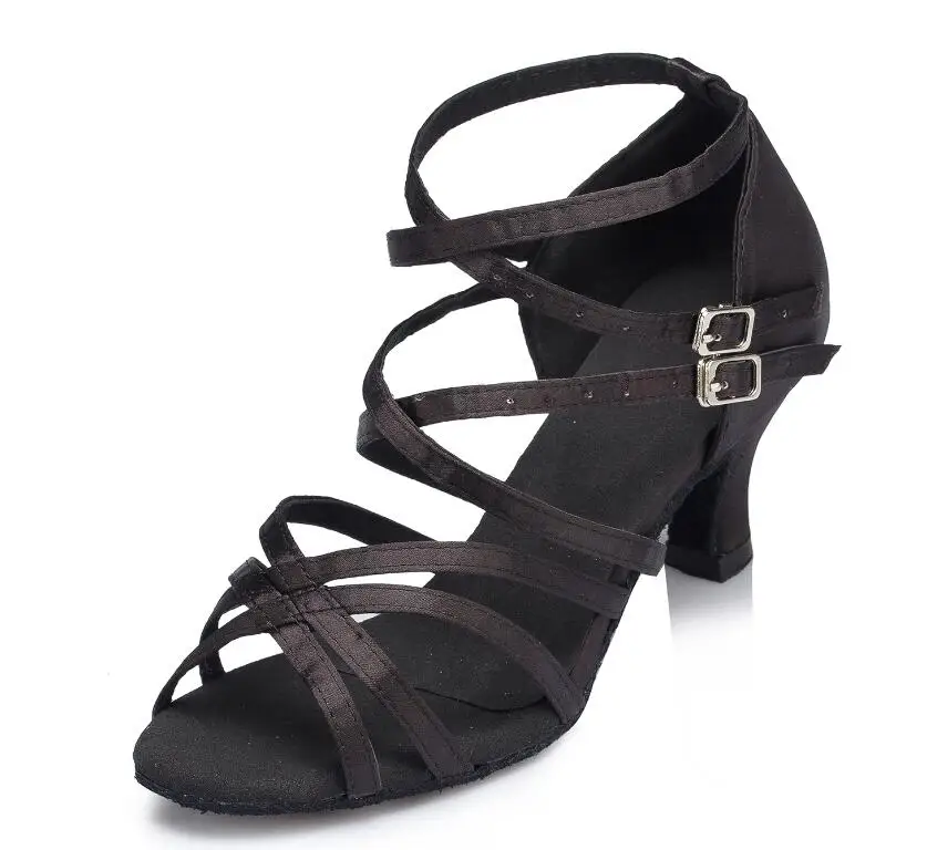 black heel 7.5cm IDancing бальных танцев обувь женские Вечерние обувь танцевальная обувь Салас осенние и зимние обувь Мягкая и Лучшая цена - Цвет: black heel 7.5cm