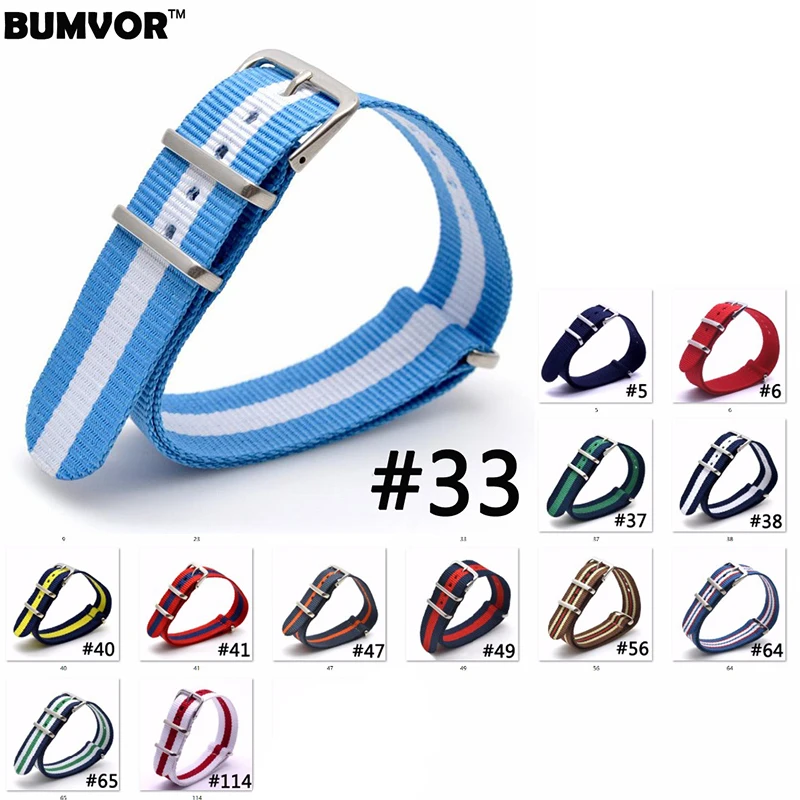 

NATO Nylon Watchband 16mm/ 18mm/ 20mm/ 22mm/ 24mm Luxury Replacement Bracelet Strap Watch Band for High Quality Buckle